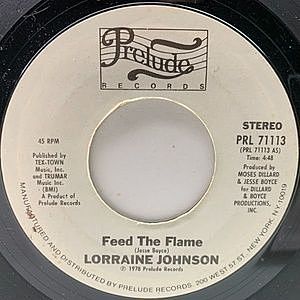 レコード画像：LORRAINE JOHNSON / Feed The Flame / Who Do You Think You're Fooling