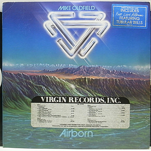 レコードメイン画像：USオンリー プロモ 美盤 Orig MIKE OLDFIELD Airborn / 米盤のみ