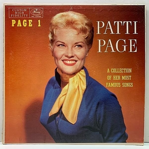 レコードメイン画像：FLAT MONO 黒銀ラベ 深溝 US初期プレス PATTI PAGE Page 1 - A Collection Of Her Most Famous Songs ('57 Mercury MG 20095)