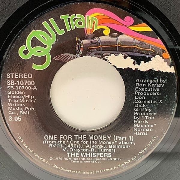 レコードメイン画像：USオリジナル 7インチ WHISPERS One For The Money ('76 Soul Train) 西海岸 DISCO フィリーソウル 45RPM.
