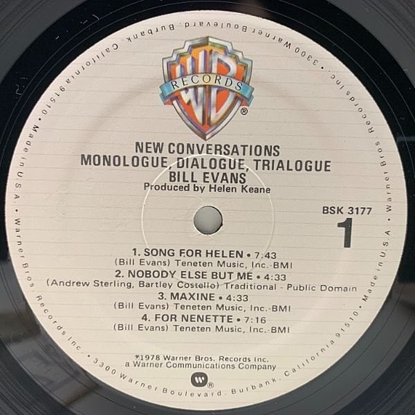 ビルエヴァンス   USオリジナル　インサート付　多重録音傑作　ジャズ　レコード BILL EVANS / New Conversations (LP) / Warner Bros. | WAXPEND