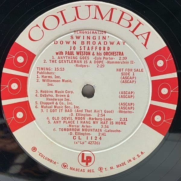 JO STAFFORD / Swingin' Down Broadway (LP) / Columbia