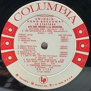 JO STAFFORD / Swingin' Down Broadway (LP) / Columbia