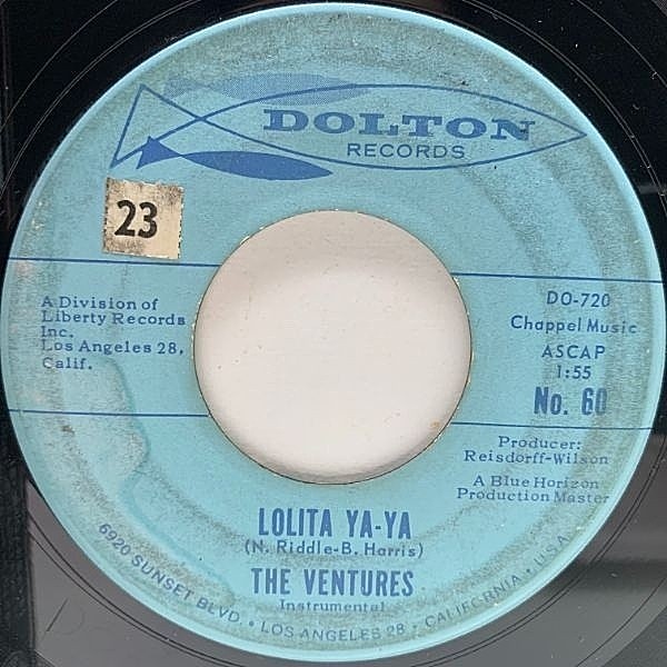 レコードメイン画像：USオリジナル 7インチ VENTURES Lolita Ya-Ya / Lucille ('62 Dolton) 映画『ロリータ』テーマ曲 ベンチャーズ 45RPM.