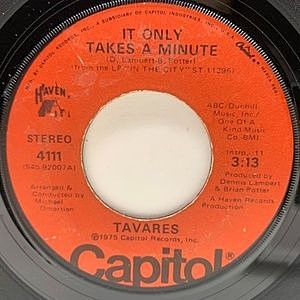 レコード画像：TAVARES / It Only Takes A Minute