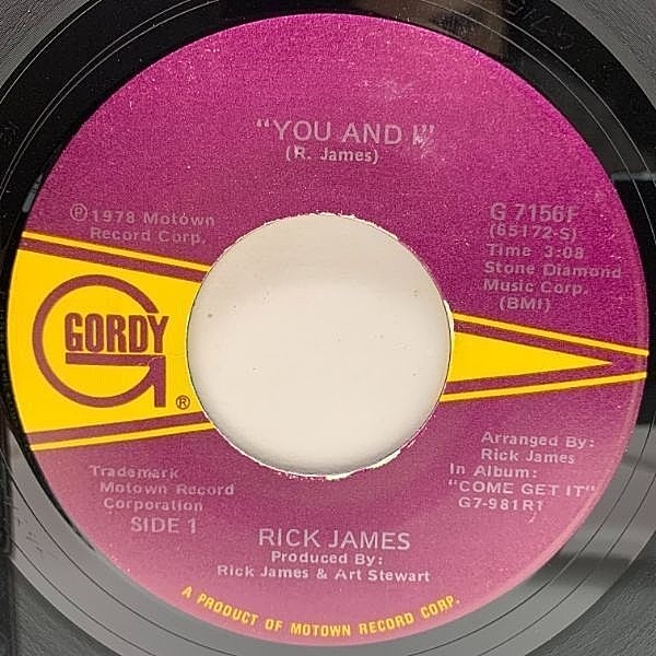 レコードメイン画像：USオリジナル 7インチ RICK JAMES You And I / Hollywood ('68 Gordy) DISCO リック・ジェームス 45RPM.