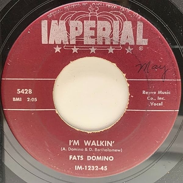 レコードメイン画像：【ニューオリンズR&B】USオリジナル 7インチ FATS DOMINO I'm Walkin' / I'm In The Mood For Love ('57 Imperial) ファッツ・ドミノ 45RPM