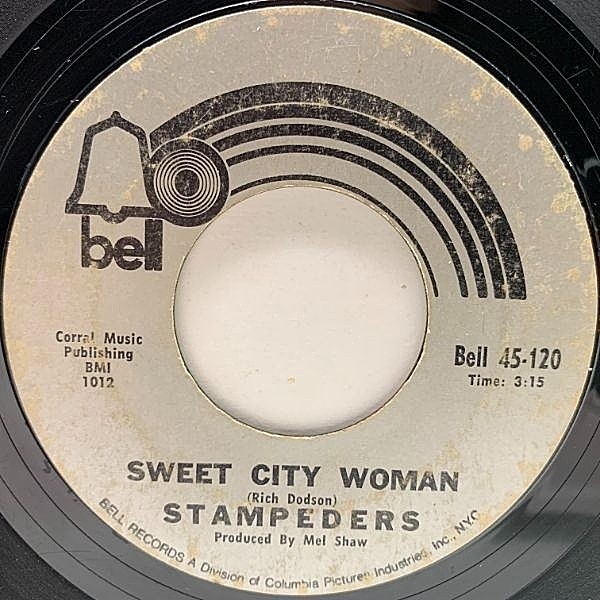 レコードメイン画像：USオリジナル 7インチ STAMPEDERS Sweet City Woman / Gator Road ('71 Bell) スタンピーダーズ 45RPM. 