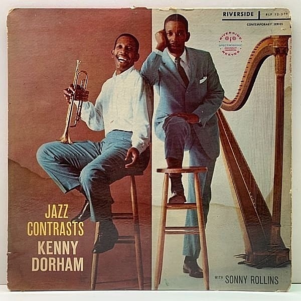 レコードメイン画像：USオリジナル 1st 白ラベ MONO 深溝 KENNY DORHAM Jazz Contrasts (Riverside RLP-239) w/ SONNY ROLLINS, MAX ROACH, HANK JONES