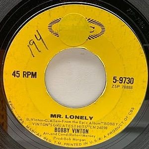 レコード画像：BOBBY VINTON / Mr. Lonely / It's Better To Have Loved