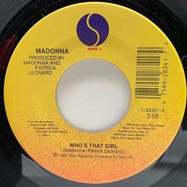 レコードメイン画像：USオリジナル 7インチ MADONNA Who's That Girl / White Heat ('87 Sire) マドンナ 45RPM.