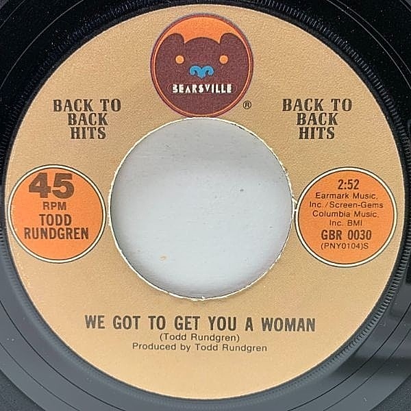 レコードメイン画像：美盤!! USプレス 7インチ TODD RUNDGREN I Saw The Light / We Got To Get You A Woman ('79 Bearsville) トッド・ラングレン 代表曲 45RPM