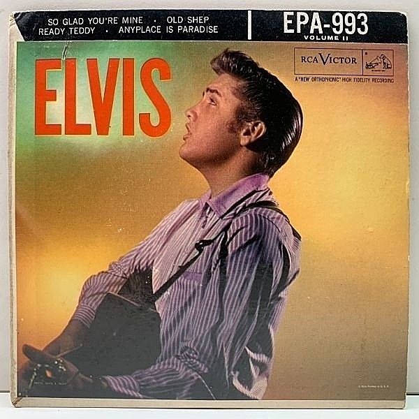 レコードメイン画像：入手難!良好! 初版 USオリジナル ELVIS PRESLEY Volume 2 (RCA Victor EPA-993) エルヴィス・プレスリー II 4曲入り 7'' EP 激レア