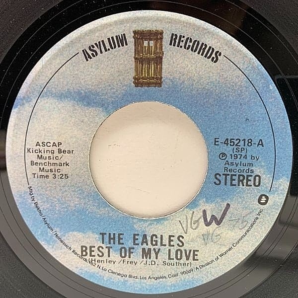 レコードメイン画像：【我が愛の至上／懐かしき'55年】USプレス 7インチ EAGLES Best Of My Love / Ol' '55 ('75 Asylum) 初の全米1位 名カップリング 45RPM.