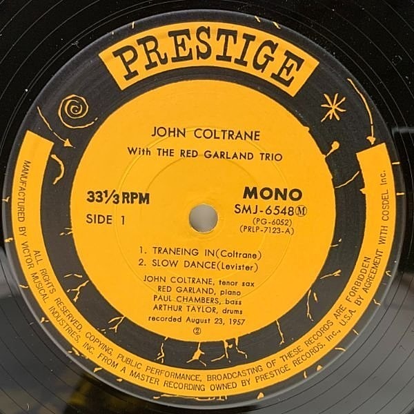 JOHN COLTRANE / RED GARLAND / Traneing In (LP) / Prestige