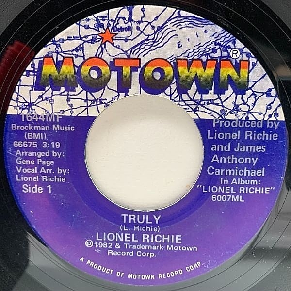 レコードメイン画像：USオリジナル 7インチ LIONEL RICHIE Truly / Just Put Some Love In Your Heart ('82 Motown) ライオネル・リッチー 45RPM.