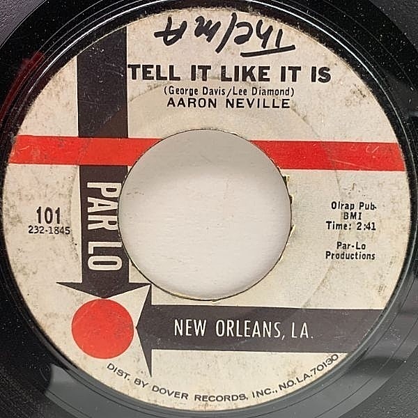 レコードメイン画像：USオリジナル 7インチ AARON NEVILLE Tell It Like It Is / Why Worry ('66 Par Lo) EARLY SOUL 傑作 アーロン・ネヴィル 45RPM.