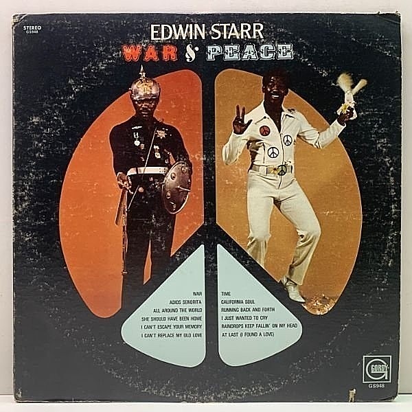 レコードメイン画像：良好盤!! USオリジナル EDWIN STARR War & Peace ('70 Gordy) War, 雨にぬれても - Raindrops Keep Fallin' On My Head, California Soul