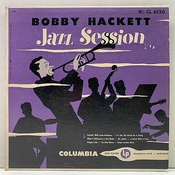 レコードメイン画像：USオリジナル FLAT 1stマルーン 深溝 BOBBY HACKETT Jazz Session ('50 Columbia CL 6156) ボビー・ ハケットのあまり見ない珍盤！