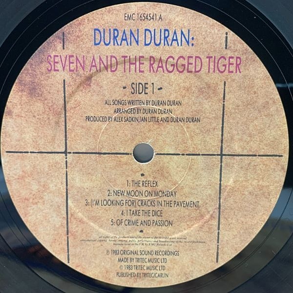 デュランデュラン　リオ＋ラグドタイガーLP＋ニュームーン Duran Duran – Seven And The Ragged Tiger – Vinyl (LP, Album