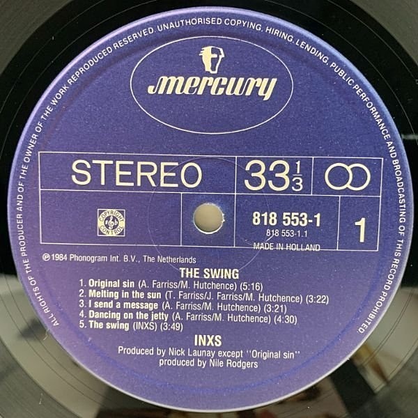 米LP INXS X 0602537779017 Mercury 未開封 /00260 INXS / The Swing (LP) / Mercury | WAXPEND RECORDS