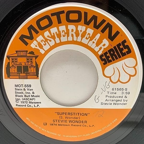 レコードメイン画像：USプレス 7インチ STEVIE WONDER Superstition / Superwoman (Where Were You When I Needed You) (Motown) スティーヴィー・ワンダー