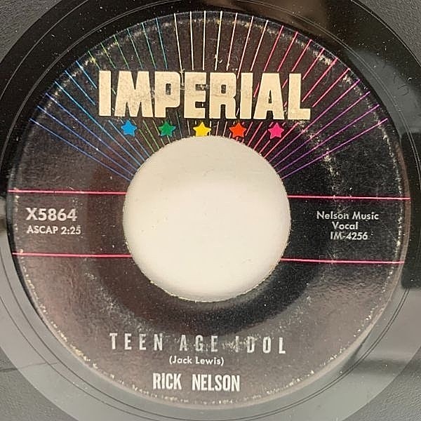 レコードメイン画像：USオリジナル 7インチ RICK NELSON Teen Age Idol / I've Got My Eyes On You ('62 Imperial) リック・ネルソン ティーンエイジアイドル