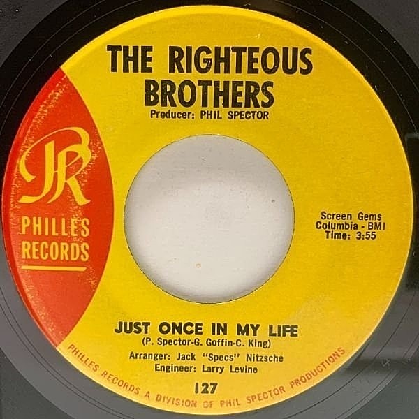 RIGHTEOUS BROTHERS / Just Once In My Life (7) / Philles | WAXPEND RECORDS