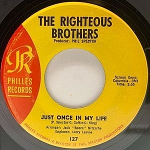 レコード画像：RIGHTEOUS BROTHERS / Just Once In My Life