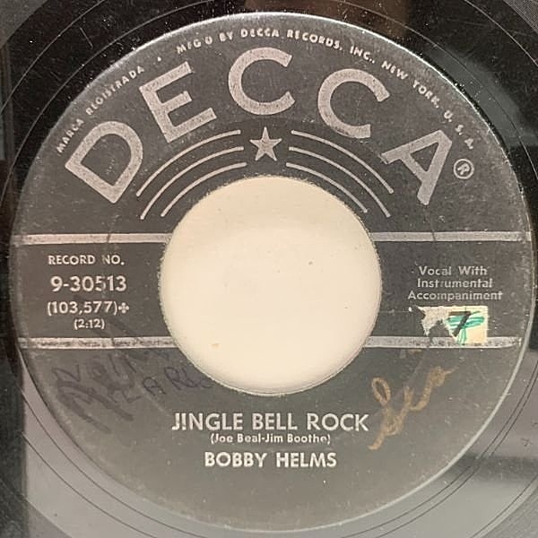 レコードメイン画像：USオリジナル 7インチ BOBBY HELMS Jingle Bell Rock ('68 Brunswick) ボビー・ヘルムズ 45RPM.