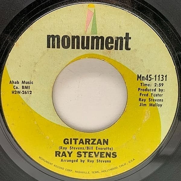 レコードメイン画像：【Mr Bungleにも通ずる変態ポップソング!!】USオリジナル 7インチ RAY STEVENS Gitarzan / Bagpipes - That's My Bag ('69 Monument) 45RPM