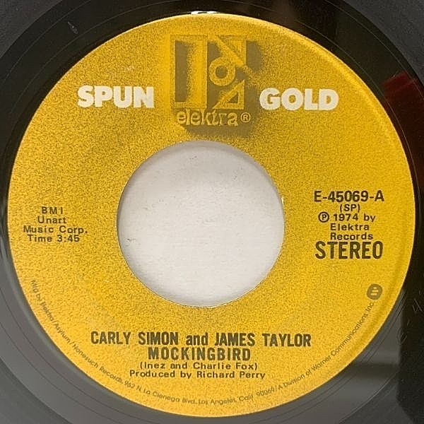 レコードメイン画像：USオリジナル 7インチ CARLY SIMON Mockingbird ('75 Elektra) James Taylor 共作 愛のモッキンバード 45RPM.