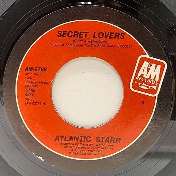 レコードメイン画像：美盤!! USオリジナル 7インチ ATLANTIC STARR Secret Lovers / Thank You ('85 A&M) アトランティック・スター 45RPM.
