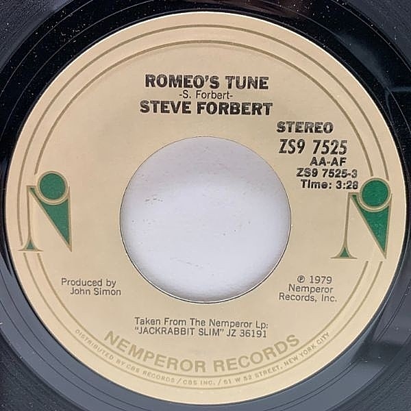 レコードメイン画像：USオリジナル 7インチ STEVE FORBERT Romeo's Tune / Make It All So Real ('79 Nemperor) スティーヴ・フォーバート 長渕剛 45RPM.