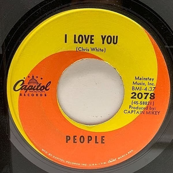 レコードメイン画像：USオリジナル 7インチ PEOPLE I Love You / Somebody Tell Me My Name ('68 Capitol) 60's PSYCHEDELIC 好きさ好きさ好きさ 45RPM. 