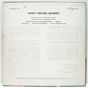 SONNY ROLLINS / Worktime (LP) / Prestige | WAXPEND RECORDS