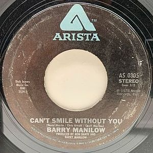 レコード画像：BARRY MANILOW / Can't Smile Without You / Sunrise