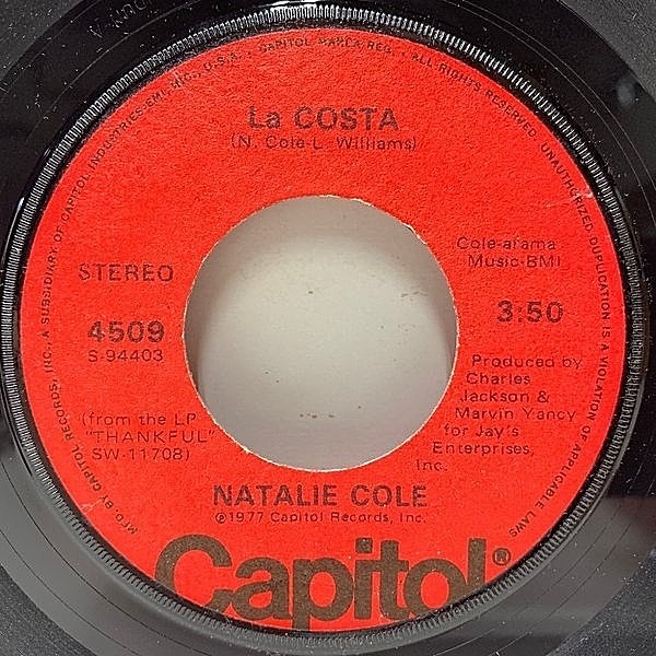 レコードメイン画像：美盤!! 7'' KENDUN刻印 USオリジナル NATALIE COLE La Costa / Our Love ('77 Capitol) ドラマティックなアーバン・メロウ 名曲 45RPM.