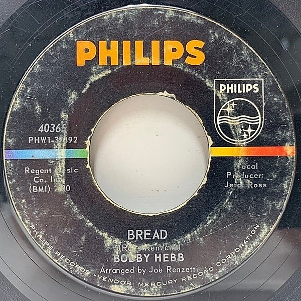 サニー SUNNY ブレッド　7㌅レコード BOBBY HEBB / Sunny / Bread (7) / Philips | WAXPEND RECORDS