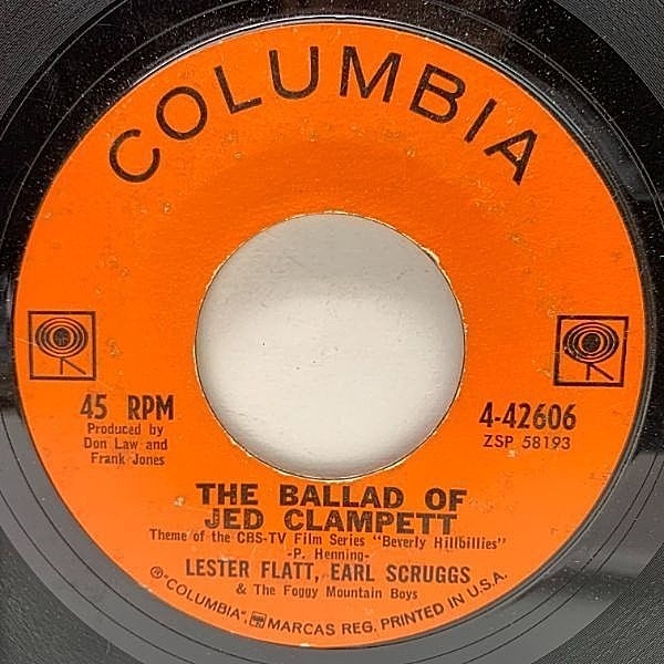 レコードメイン画像：USオリジナル 7インチ THE FOGGY MOUNTAIN BOYS The Ballad Of Jed Clampett ('62 Columbia) 米南部ブルーグラス本格派 45RPM.