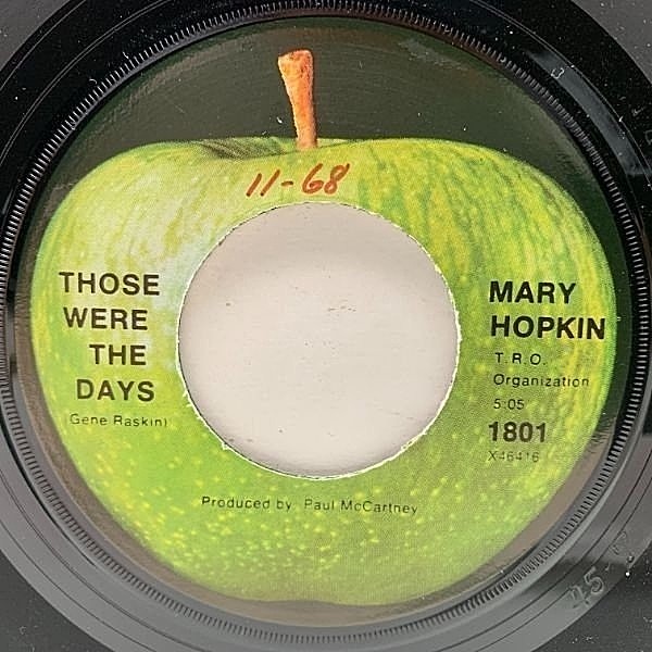 レコードメイン画像：USオリジナル 7インチ MARY HOPKIN Those Were The Days / Turn, Turn, Turn ('68 Apple) メリー・ホプキン 悲しき天使 45RPM.