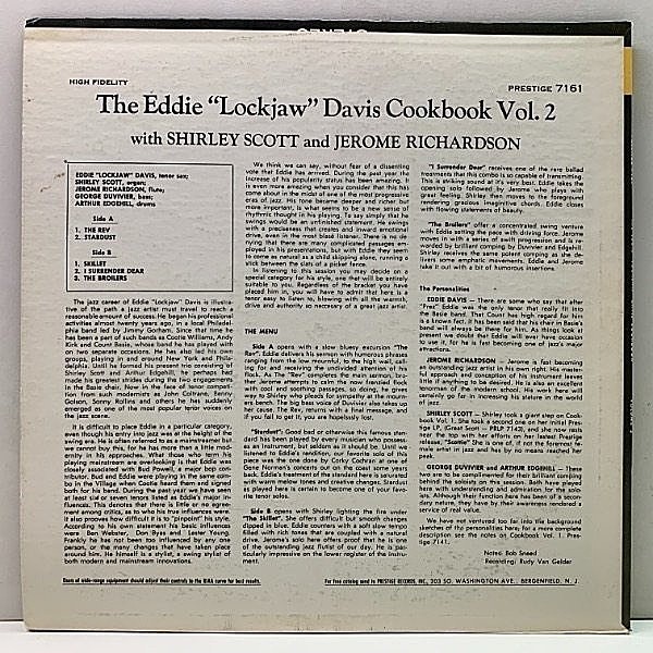 USオリジナル盤】The Eddie Davis Cookbook