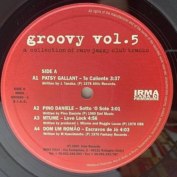 Craig Purpura Fifth Floor Walk-Up レコード VARIOUS / Groovy Vol. 5 (A Collection Of Rare Jazzy Club