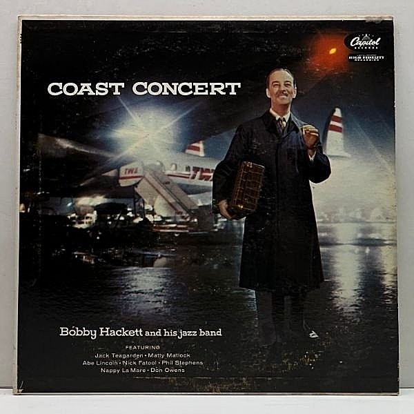 レコードメイン画像：【村上春樹, 寺島靖国 推薦】良好!! MONO ターコイズ USオリジ BOBBY HACKETT Coast Concert ('56 Capitol) ボビー・ ハケット 中間派 名盤