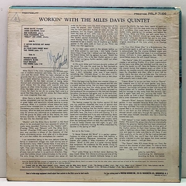 MILES DAVIS / Workin' (LP) / Prestige | WAXPEND RECORDS