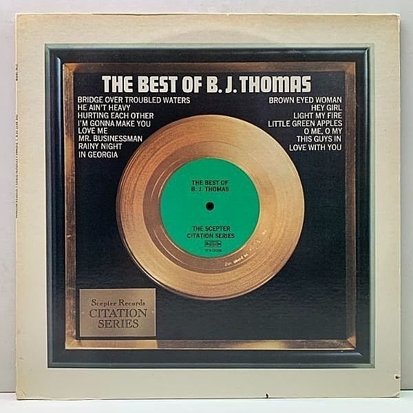 レコードメイン画像：【カントリー調のThe Doorsカヴァーなど収録】美盤!! USオリジナル B.J. THOMAS The Best Of ('72 Scepter) 明日に向って撃て！