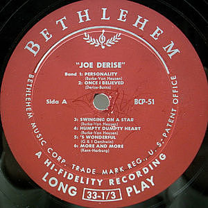 JOE DERISE / Same (LP) / Bethlehem | WAXPEND RECORDS