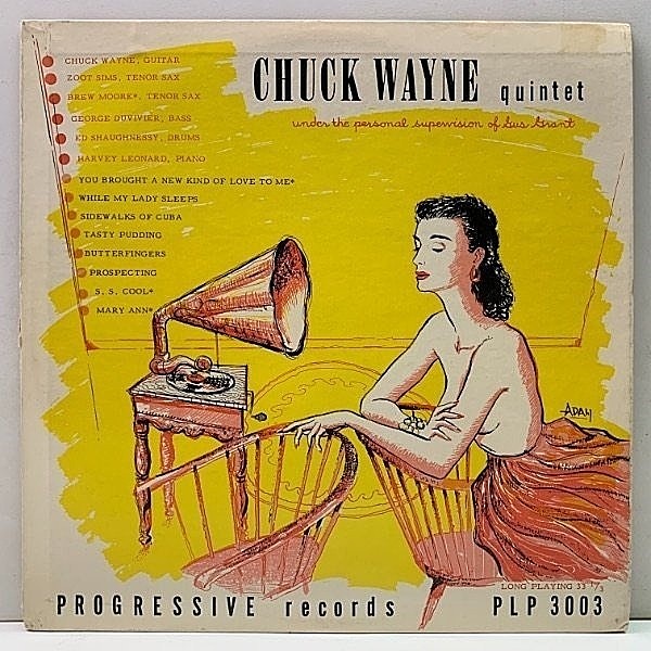 レコードメイン画像：レア 美盤!! 10インチ 原盤 FLAT 深溝 MONO 米オリジナル CHUCK WAYNE QUINTET (Progressive PLP 3003) Brew Moore, Zoot Sims ほか