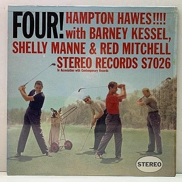 レコードメイン画像：希少!シュリンク美品! Stereo Records 完全オリジナル HAMPTON HAWES Four! (Contemporary S7026) w/ Barney Kessel, Shelly Manne