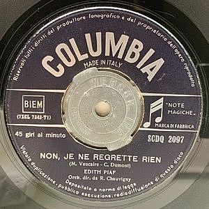 レコード画像：EDITH PIAF / Non, Je Ne Regrette Rien / Mon Dieu !